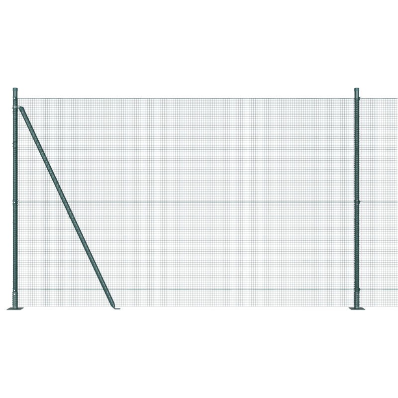 vidaXL Žoga āķis Zaļa 50 x 1,5 m ,12 x 12 mm acu tīkls, Tērauds un PVC