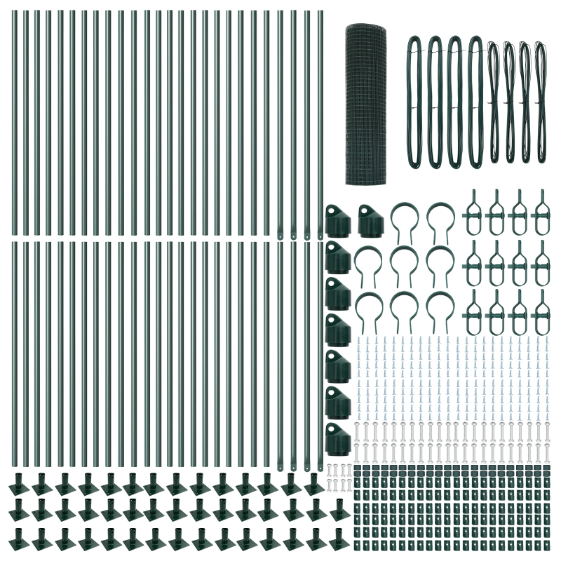 vidaXL Žoga āķis Zaļa 100 x 0,4 m ,12 x 12 mm acs, Tērauds un PVC