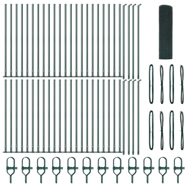 vidaXL Žoga āķis Zaļa 100 x 0,6 m ,16 x 16 mm siets, Tērauds un PVC