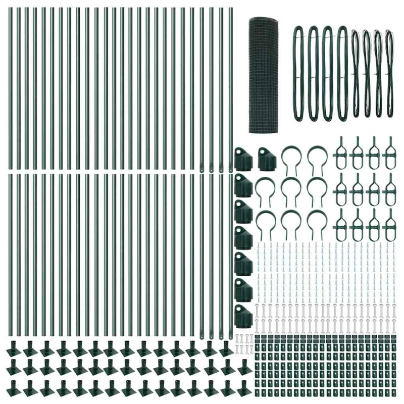 vidaXL Žoga āķis Zaļa 100 x 0,6 m ,19 x 19 mm siets, Tērauds un PVC