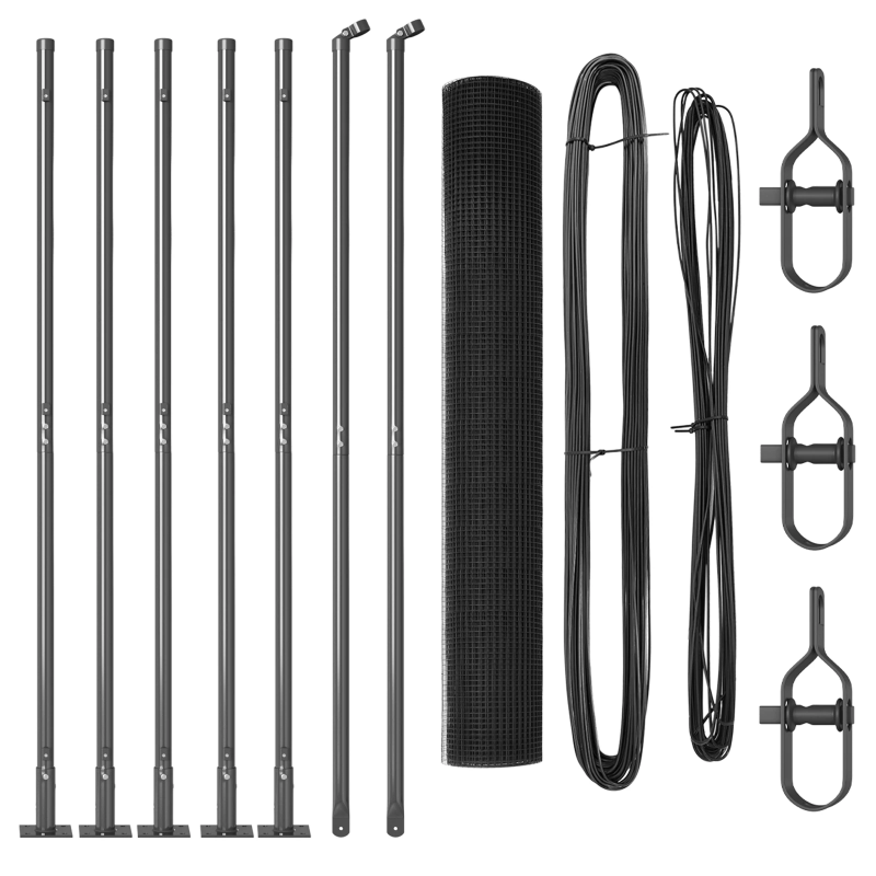 vidaXL Žoga āķis Pelēka 10 x 0,8 m ,16 x 16 mm acu rullis,