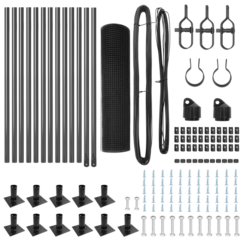 vidaXL Žoga āķis Pelēka 25 x 0,4 m ,25 x 25 mm siets, Tērauds un PVC