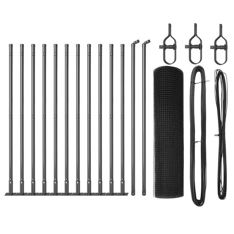 vidaXL Žoga āķis Pelēka 25 x 0,6 m ,12 x 12 mm siets, Tērauds un PVC