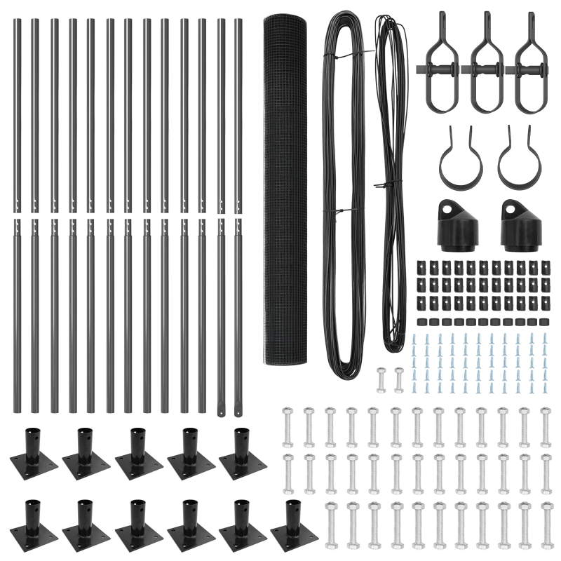 vidaXL Žoga āķis Pelēka 25 x 0,8 m ,12 x 12 mm acs, Tērauds un PVC