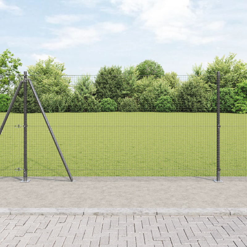 vidaXL Žoga āķis Pelēka 25 x 1,2 m ,25 x 25 mm acs, Tērauds un PVC