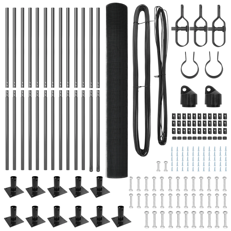 vidaXL Žoga āķis Pelēka 25 x 1,5 m ,25 x 25 mm tīklas, Tērauds