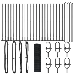 vidaXL Žoga āķis Pelēka 50 x 0,5 m ,16 x 16 mm sieta, Tērauds un PVC