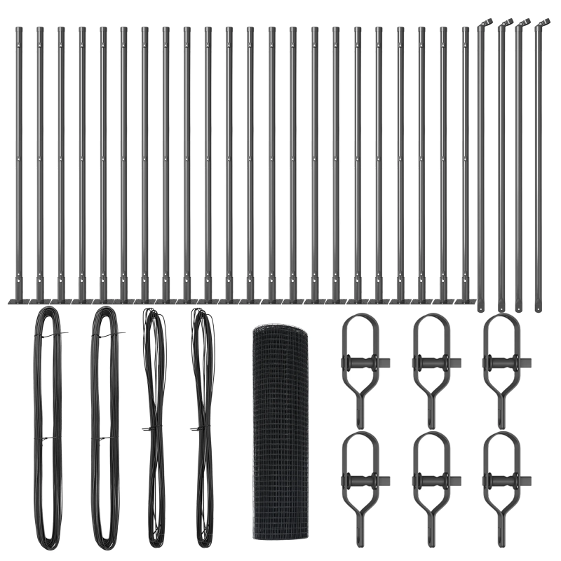 vidaXL Žoga āķis Pelēka 50 x 0,6 m ,25 x 25 mm siets, Tērauds un PVC