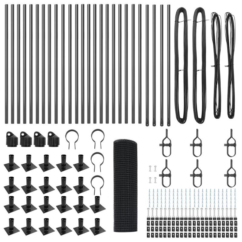 vidaXL Žoga āķis Pelēka 50 x 1 m ,19 x 19 mm acu, Tērauds un PVC