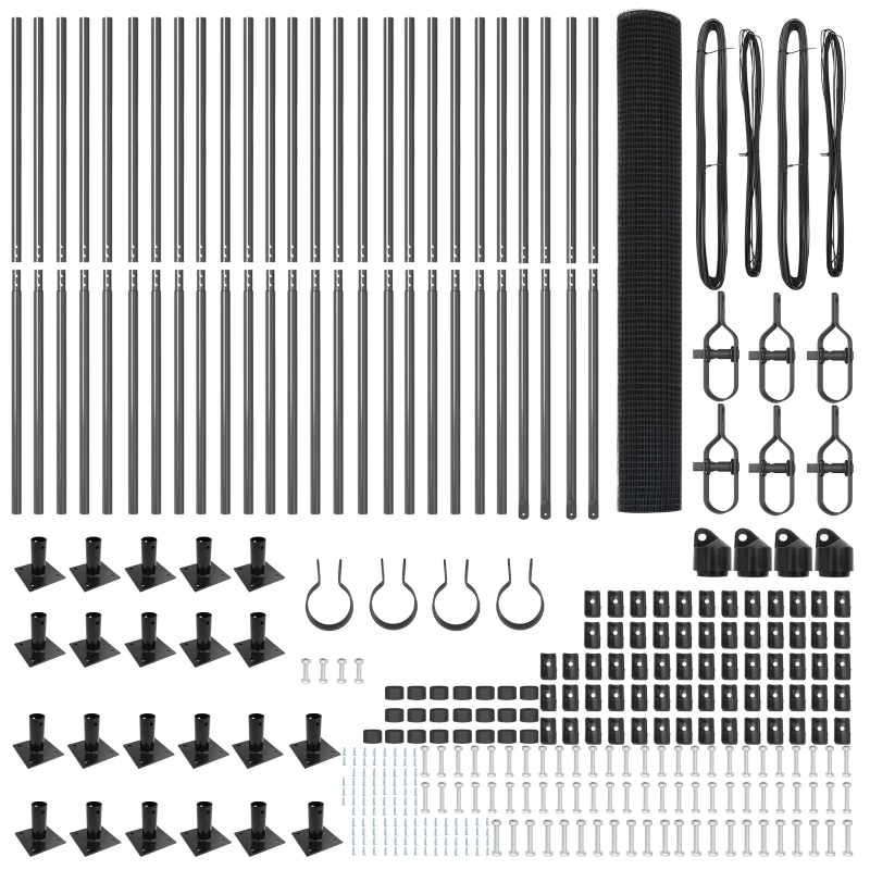 vidaXL Žoga āķis Pelēka 50 x 1,2 m ,12 x 12 mm siets, Tērauds un PVC