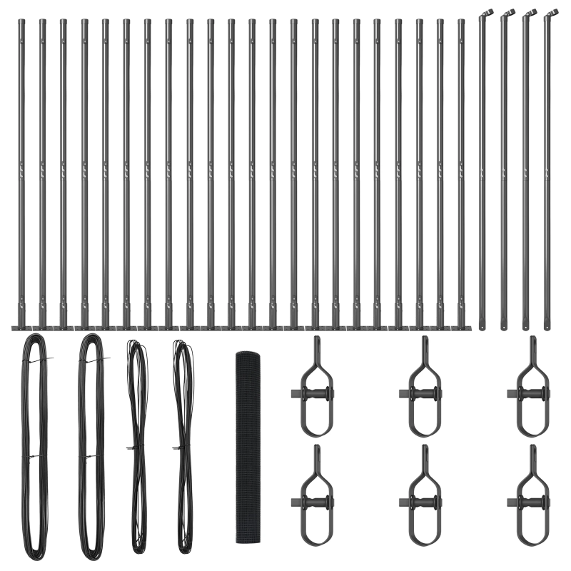 vidaXL Žoga āķis Pelēka 50 x 1,2 m ,16 x 16 mm siets, Tērauds un PVC