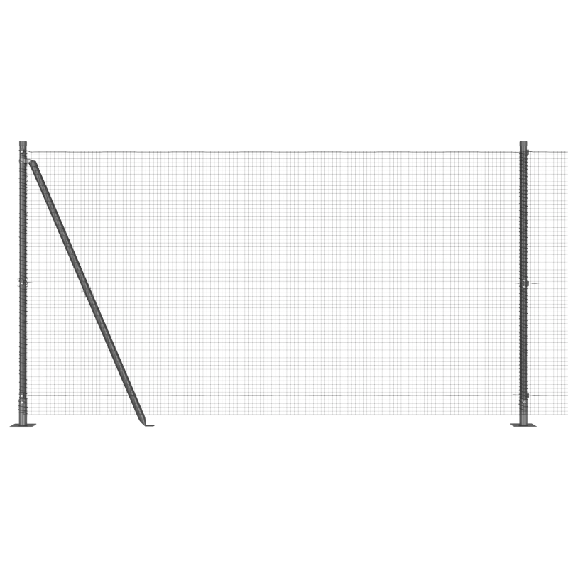 vidaXL Žoga āķis Pelēka 50 x 1,2 m ,16 x 16 mm siets, Tērauds un PVC
