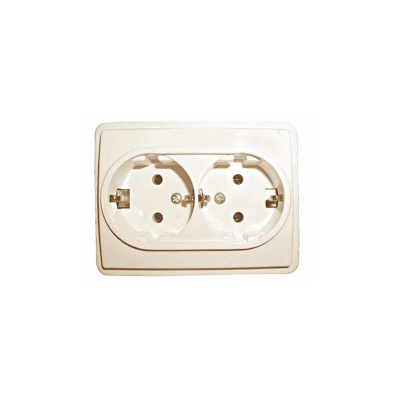 Dubultā kontaktligzda Vilma ST150 RP16-021V, Iezemēta rozete, ziloņkaula