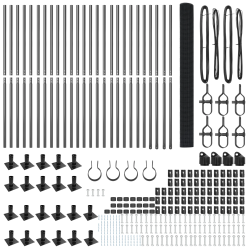 vidaXL Žoga āķis Pelēka 50 x 1,4 m ,12 x 12 mm tīkls, Tērauds un PVC