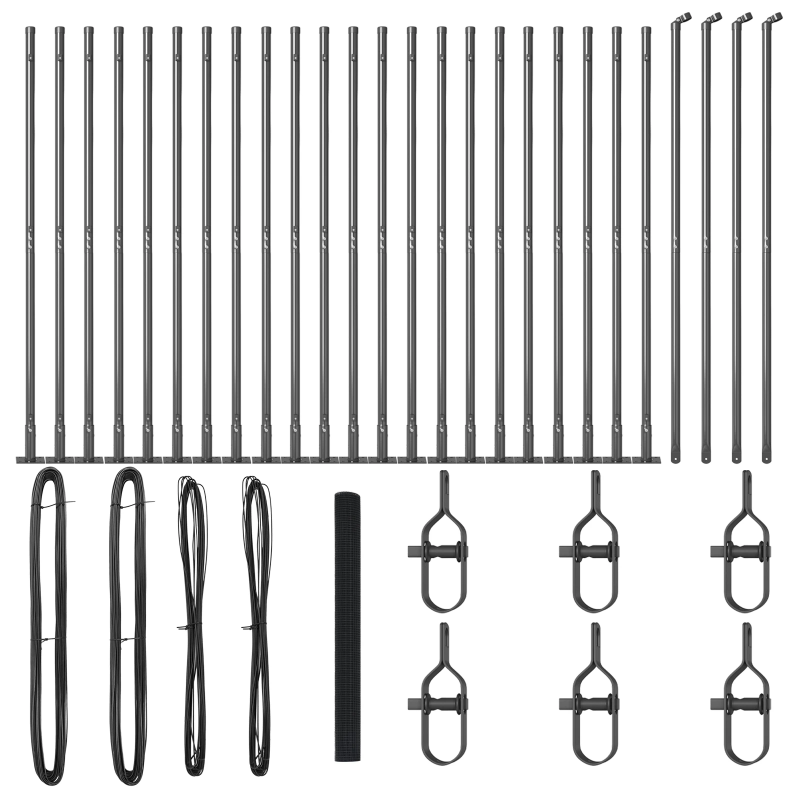 vidaXL Žoga āķis Pelēka 50 x 1,4 m ,16 x 16 mm acs, Tērauds un PVC