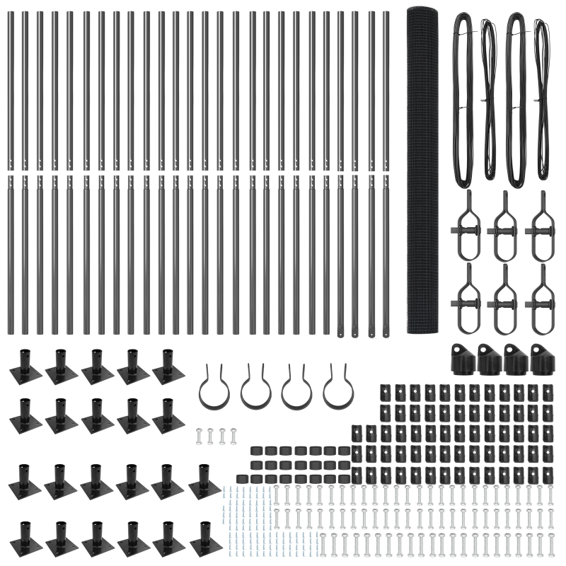 vidaXL Žoga āķis Pelēka 50 x 1,5 m ,16 x 16 mm tīkls, Tērauds un PVC