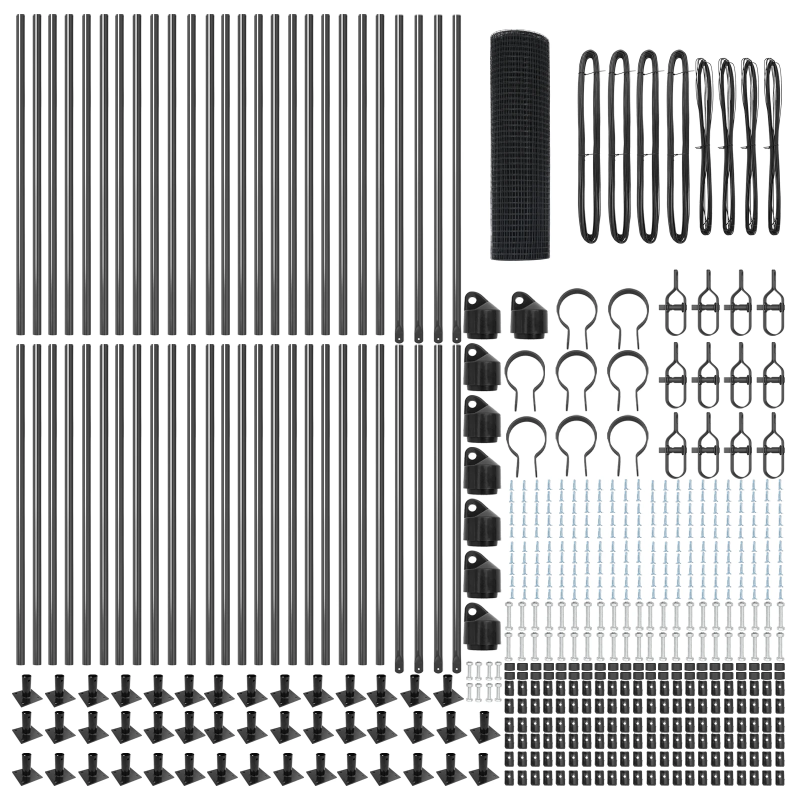 vidaXL Žoga āķis Pelēka 100 x 0,6 m ,12 x 12 mm acs, Tērauds un PVC