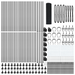 vidaXL Žoga āķis Pelēka 100 x 0,6 m ,19 x 19 mm siets, Tērauds un PVC