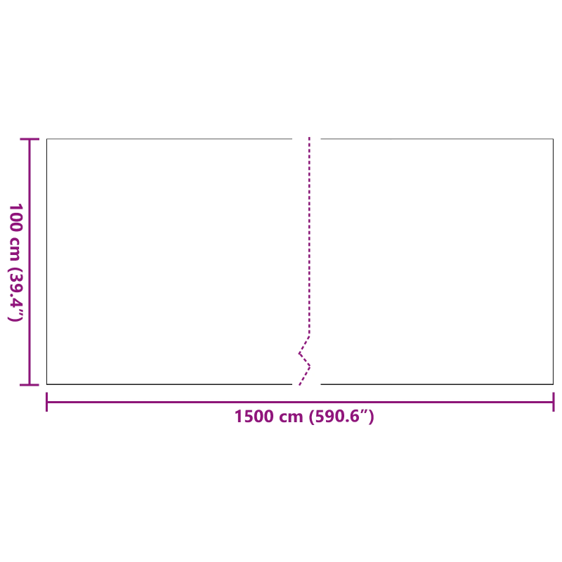 vidaXL Mākslīgā zāle Melna 1500 x 100 x 4 cm Polipropilēns