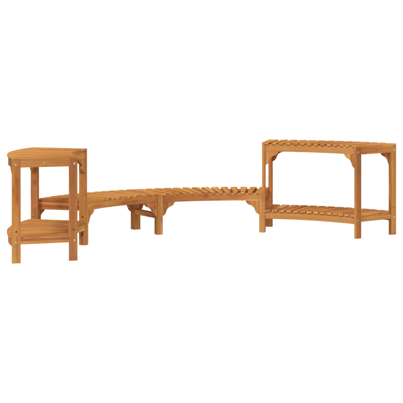 vidaXL Karstās vannas apmale pusapaļā Brūna 252 x 112 x 55,5 cm