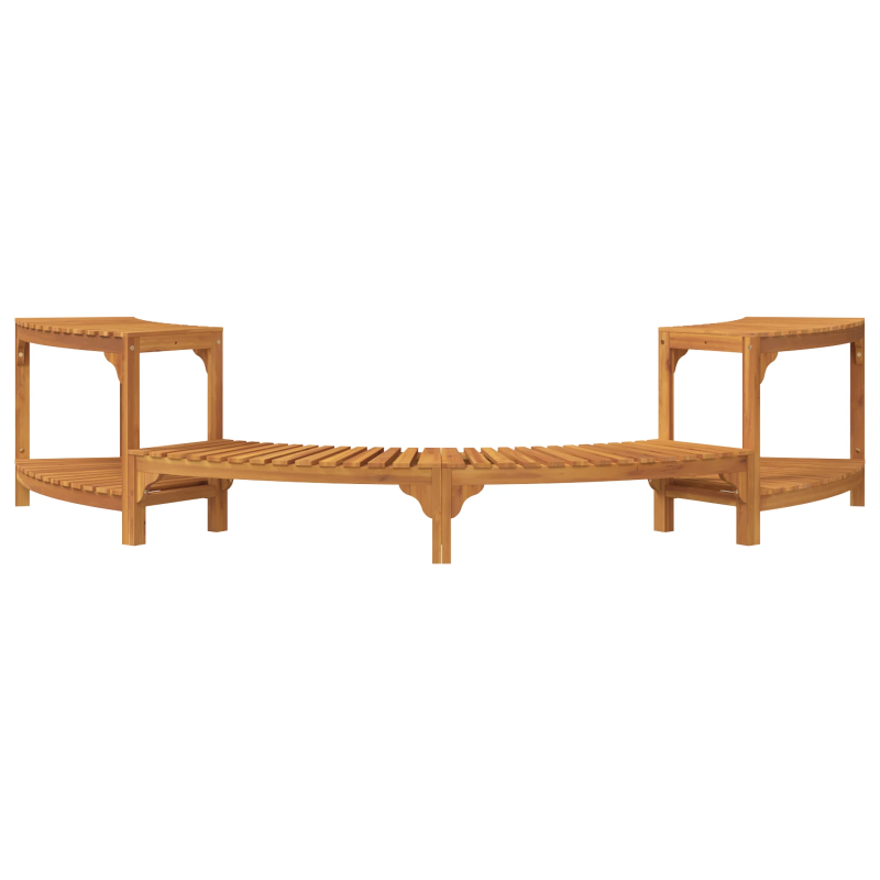 vidaXL Karstās vannas apmale pusapaļā Brūna 252 x 112 x 55,5 cm