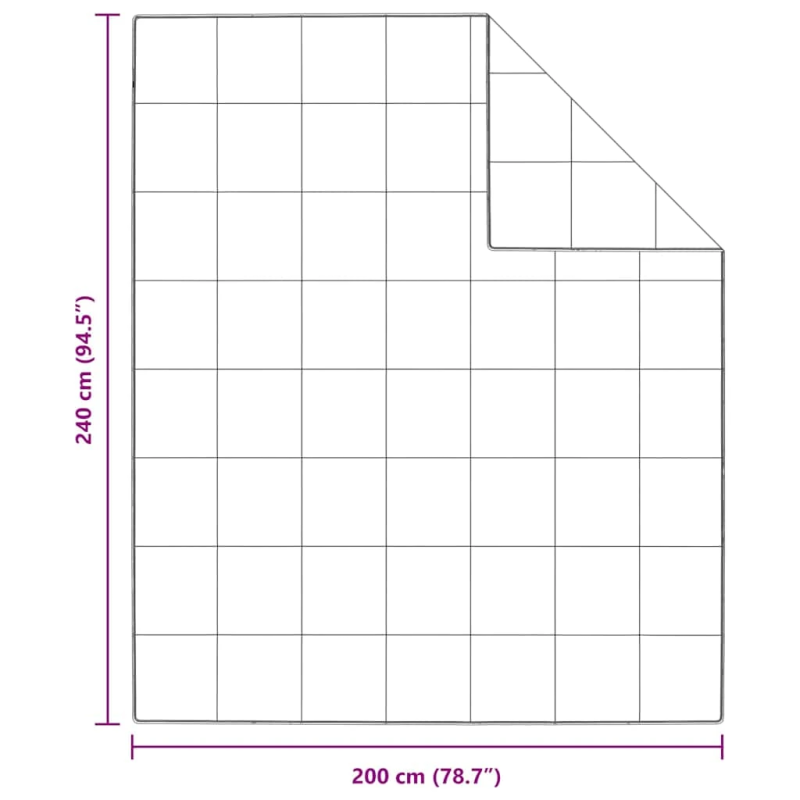 vidaXL Sega Balts 240 x 200 cm Spalvas