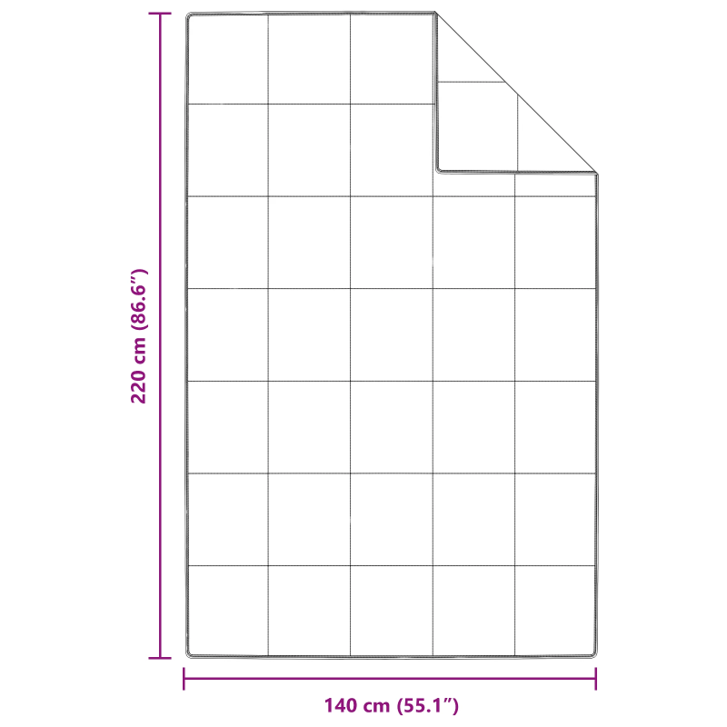 vidaXL Sega Balts 140 x 220 cm Spalvas