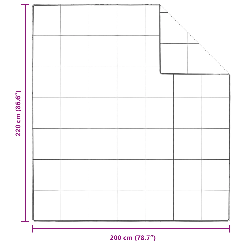 vidaXL Sega Balts 200 x 220 cm Spalvas