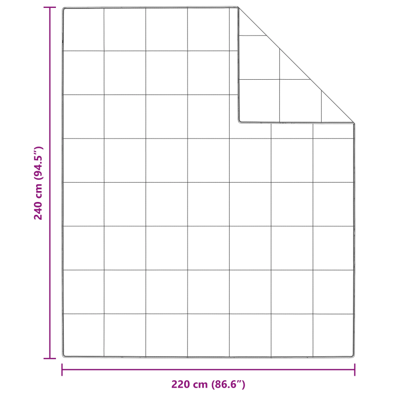 vidaXL Sega Balts 240 x 220 cm Spalvas