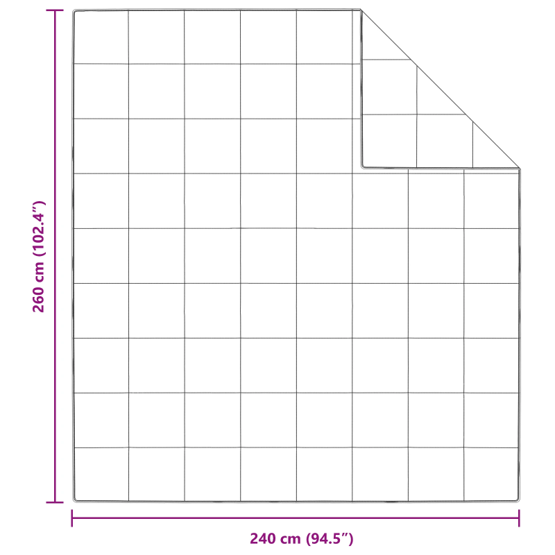 vidaXL Sega Balts 240 x 260 cm Spalvas
