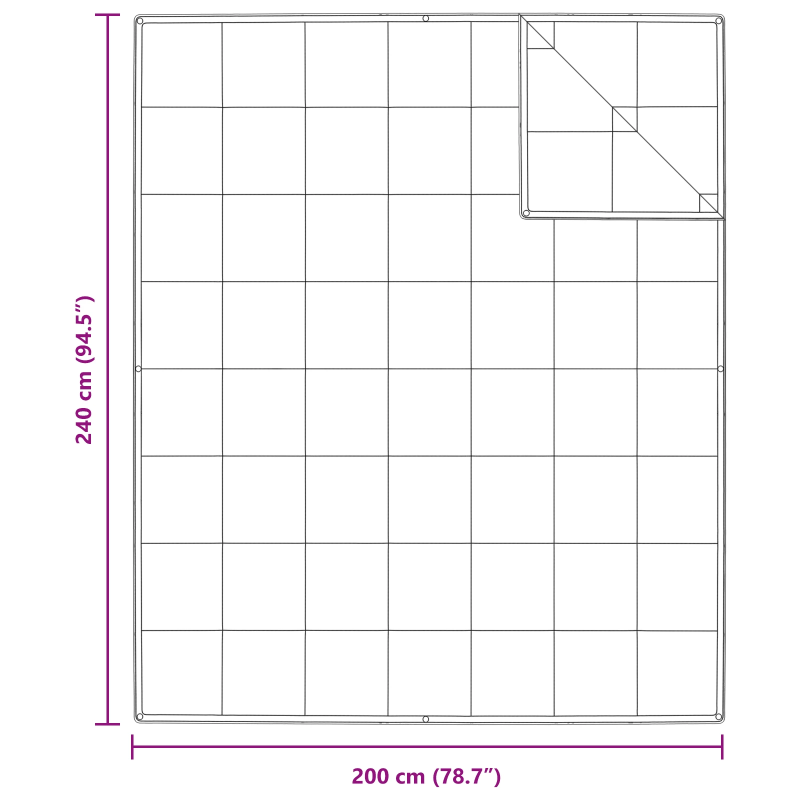 vidaXL 2-in-1 Segu Balts 240 x 200 cm Spalvas