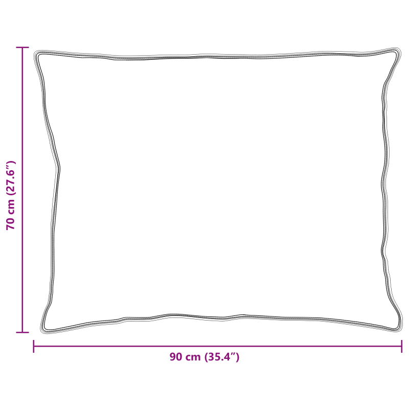 vidaXL Spilvens ar spilvenu 2 pcs Balts 70 x 90 cm Spalvas