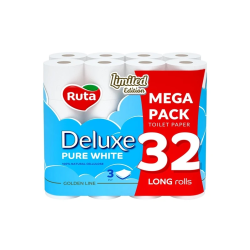 Papīrs wc ruta pure white deluxe 32r 3sl