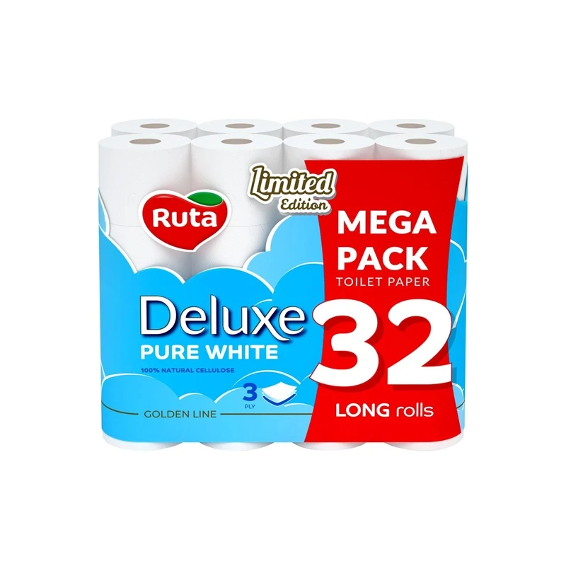 Papīrs wc ruta pure white deluxe 32r 3sl