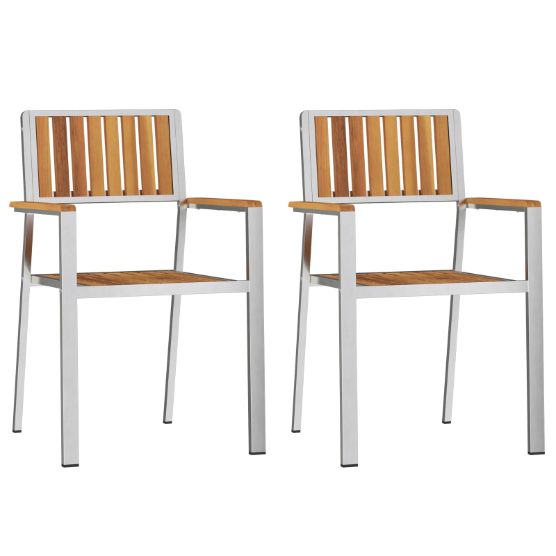 vidaXL Dārza krēsls 2 pcs Brūna 56 x 54,5 x 87 cm Cietā akācijas koks