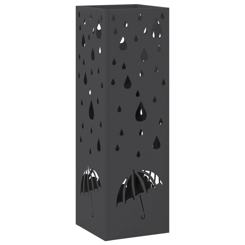 vidaXL Lietussarga statīvs Melna 15,5 x 15,5 x 49 cm Metāla