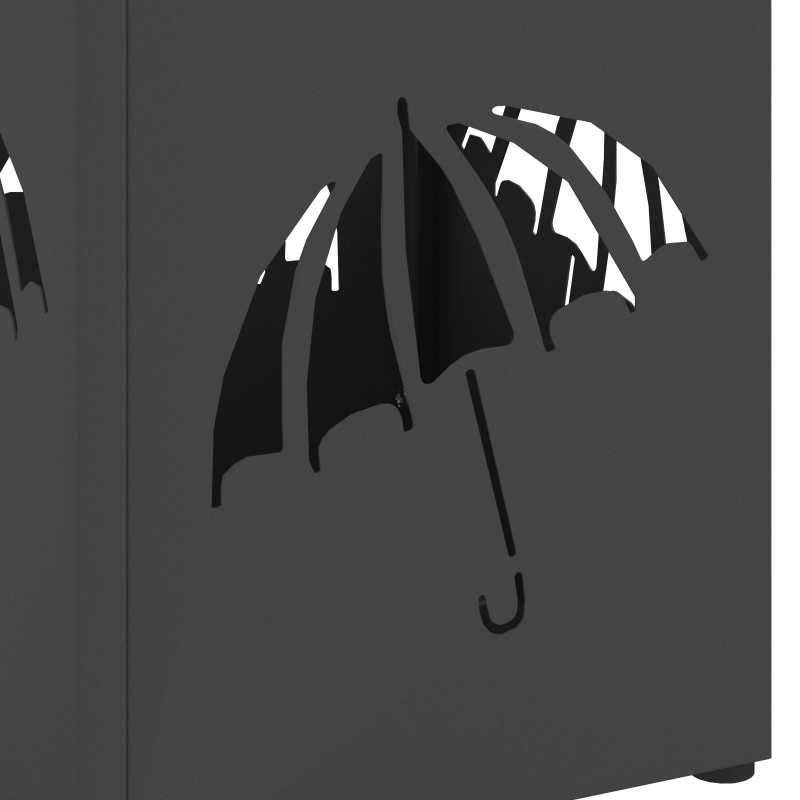 vidaXL Lietussarga statīvs Melna 15,5 x 15,5 x 49 cm Metāla