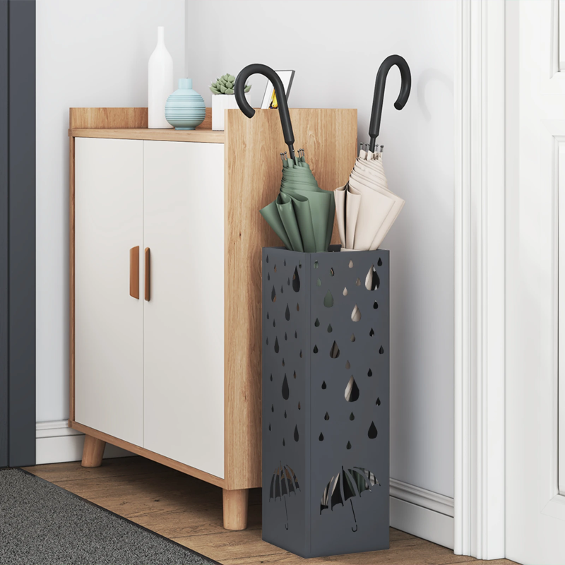 vidaXL Lietussarga statīvs Antracīts 15,5 x 15,5 x 49 cm Metāla