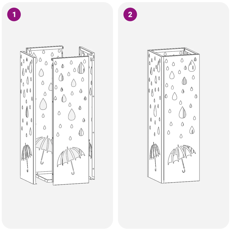 vidaXL Lietussarga statīvs Sinepju 15,5 x 15,5 x 49 cm Metāla