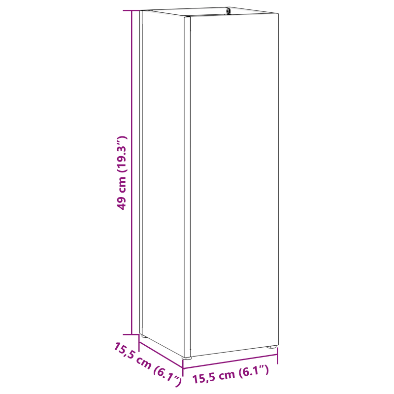 vidaXL Lietussarga statīvs Rozā 15,5 x 15,5 x 49 cm Metāla