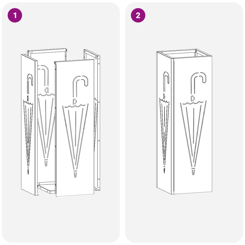 vidaXL Lietussarga statīvs Rozā 15,5 x 15,5 x 49 cm Metāla