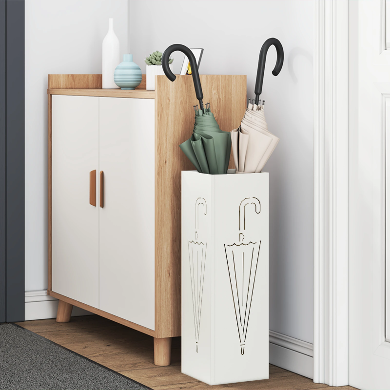 vidaXL Lietussarga statīvs Balts 15,5 x 15,5 x 49 cm Metāla