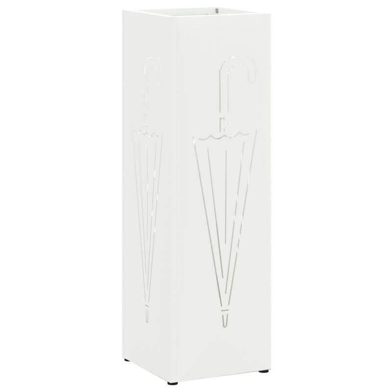 vidaXL Lietussarga statīvs Balts 15,5 x 15,5 x 49 cm Metāla