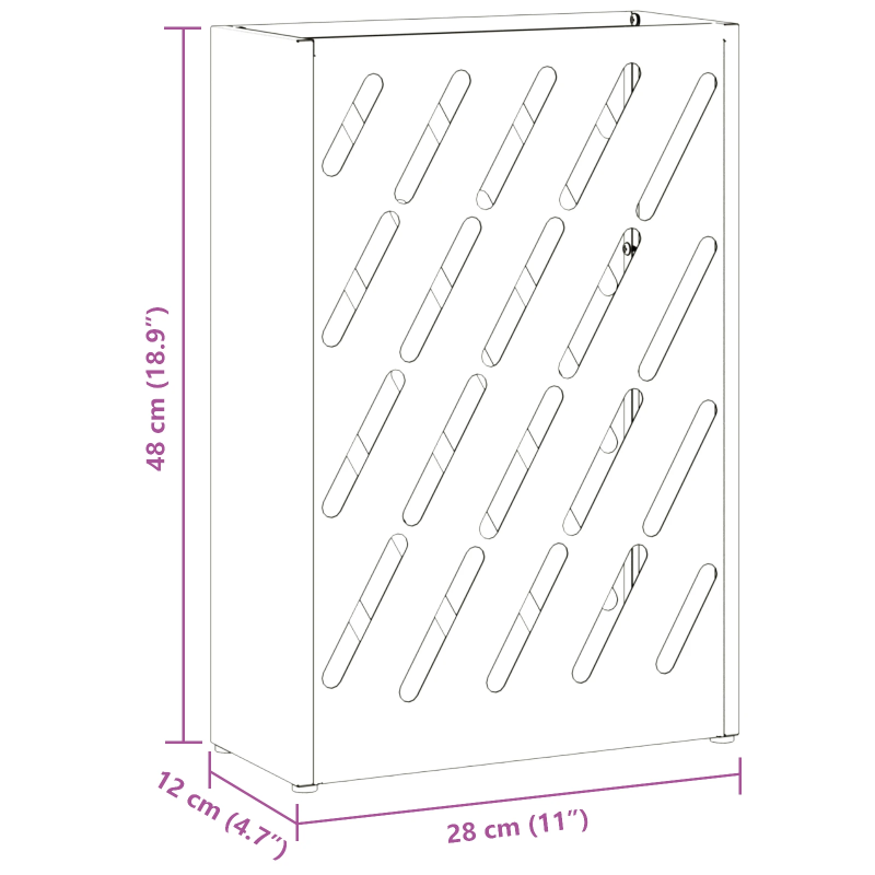 vidaXL Lietussarga statīvs Melna 28 x 12 x 41 cm Tērauds