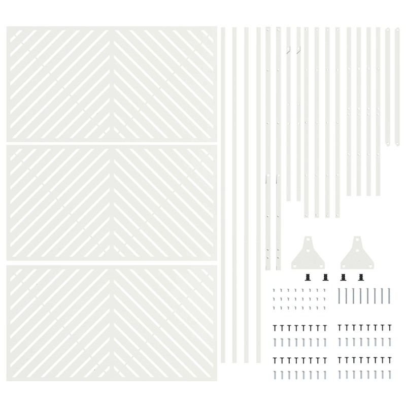 vidaXL Privātuma ekrāns Balts 100 x 50 x 180 cm Tērauds