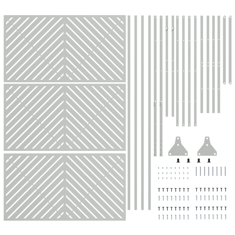 vidaXL Privātuma ekrāns Pelēka 100 x 50 x 180 cm Tērauds