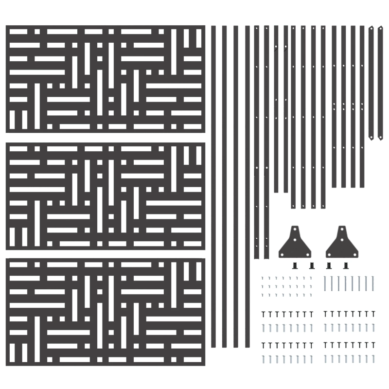 vidaXL Privātuma ekrāns Melna 100 x 50 x 180 cm Tērauds
