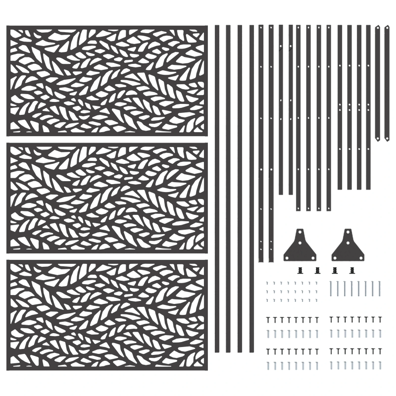 vidaXL Privātuma ekrāns Melna 100 x 50 x 180 cm Tērauds