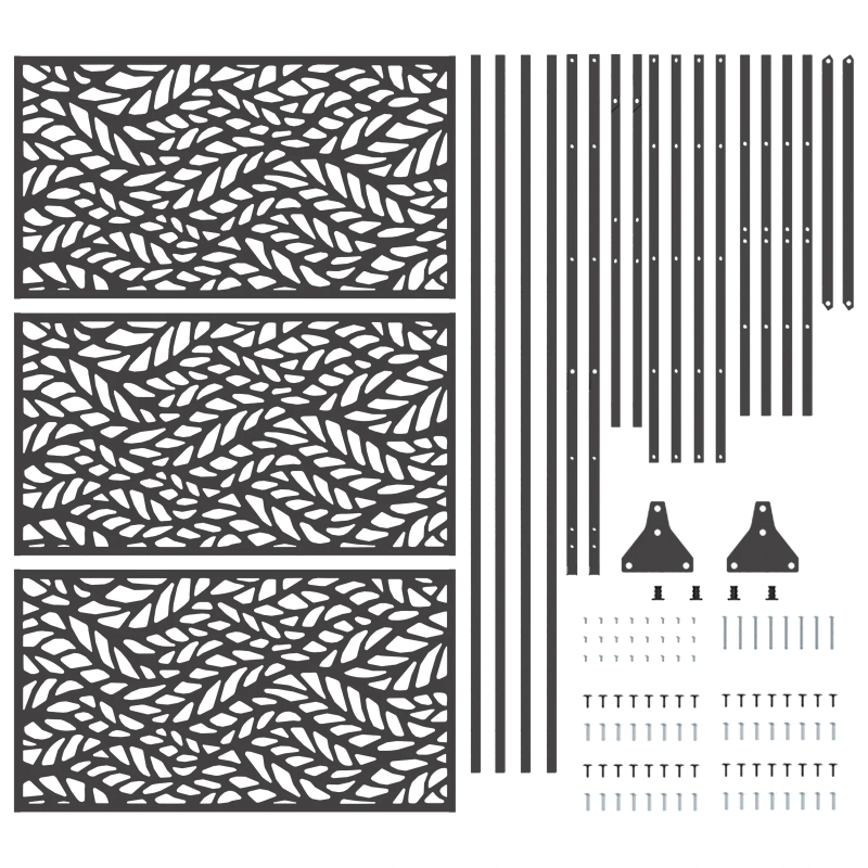 vidaXL Privātuma ekrāns Melna 100 x 50 x 180 cm Tērauds