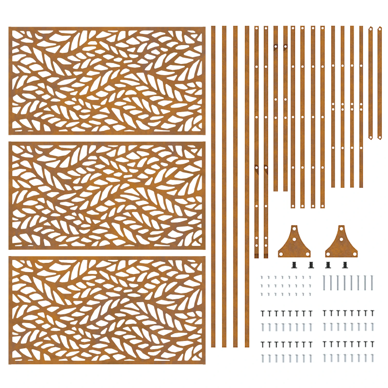 vidaXL Privātuma ekrāns Pelēka 100 x 50 x 180 cm Laika tērauds